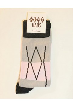 Socks Eddie Pink Grey 